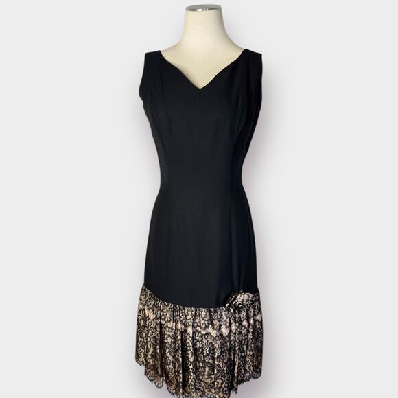 Vintage Dresses & Skirts - 60s Miss Melinda Black Party Dress Size S